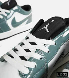 کفش کتانی مردانه و زنانه سفید فیلی ورنی NIKE jordan 1