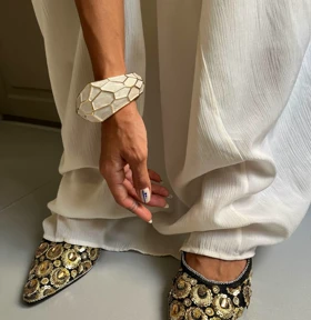 بنگل میناکاری پهن دفرمه وارداتی