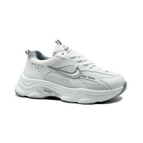 کفش و کتانی زنانه و دخترانه مدل نایک NIKE رنگ سفید طوسی