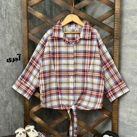 شومیز لینن گره‌ای دخترانه رنج9و13سال