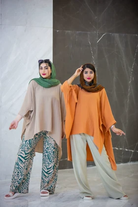 مانتو لینن پنبه عسل