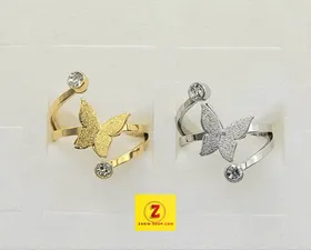 انگشتر زنانه نگین‌دار طرح طلا