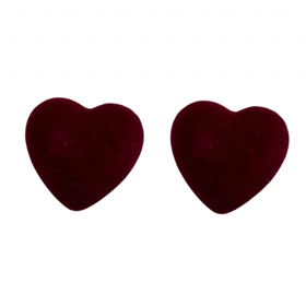 گوشواره زنانه شیک مدل قلب مخملی، انتخابی خاص