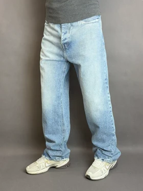 شلوار نیم بگ مردانه آبی سنگشور LEVIS ساده 19