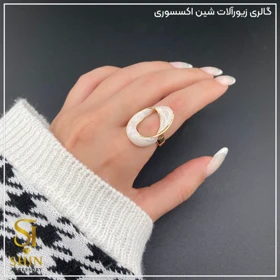 انگشتر زنانه مینا کاری شده/ ابکاری نقره کد azm02
