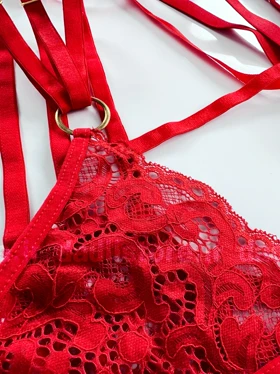 ست شورت و سوتین فنر دار حلقه‌ای چشم بند دارفانتزی