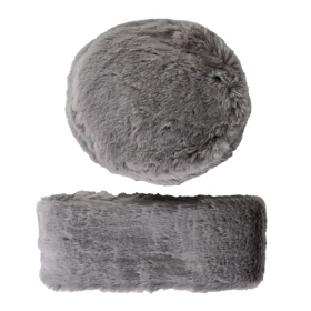 کلاه و شال گردن پشمی روسی (خاکستری)