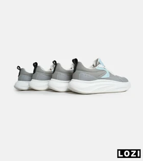 کفش کتانی مردانه طوسی آبی سفید BERSHKA