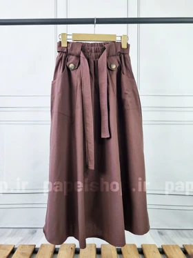 دامن جیب کراس دکمه‌ای کمربنددار