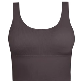 نیم‌تنه ورزشی زنانه مدل کبریتی پددار بادمجانی کد 5083