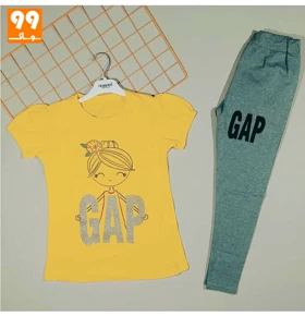 تیشرت و شلوارک دخترانه GAP زرد
