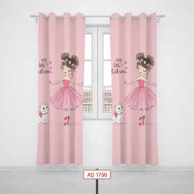 پرده پانچی اتاق کودک برند مینوریا کیدز طرح دخترانه کد p-275