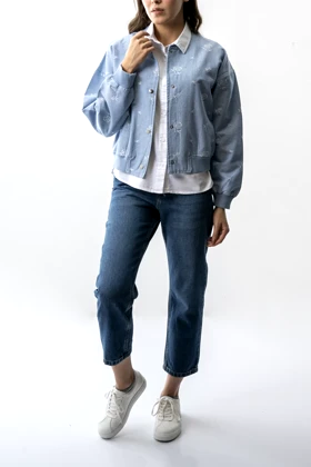 کت کتان ژاکارد گل‌دار زنانه