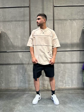 تیشرت نخ پنبه زاپ‌دار