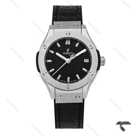 ساعت هابلوت زنانه مینی استیل بند چرم مشکی Hublot-10637-L