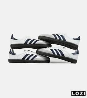 کفش کتانی مردانه و زنانه سفید سرمه ای ADIDAS Samba مدل 7005