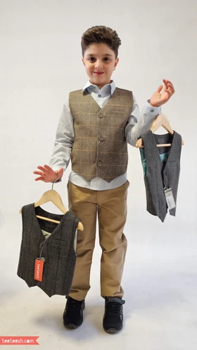 جلیقه رسمی پشمی چهارخونه