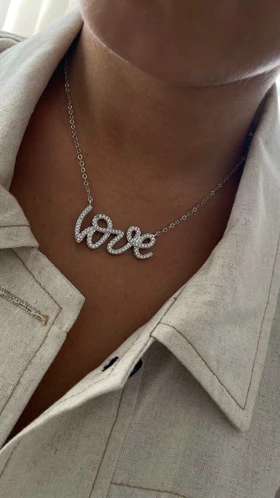 گردنبند love آبکاری نقره