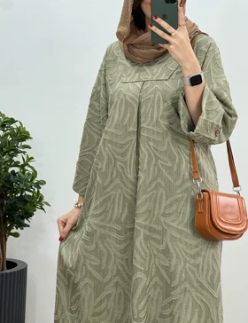 پیراهن مانتویی بلند لینن شاهدخت