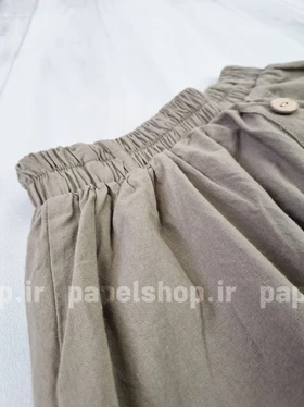 دامن لینن تک جیب جلو دکمه
