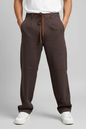 شلوار کنفی مردانه گرم دار نیم بگ پارچه وارداتی ZARA