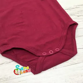 بادی کودک دخترانه آستین بلند یقه به به زرشکی
