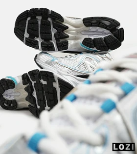 کفش کتانی مردانه و زنانه سفید طوسی آبی NEW BALANCE 1064