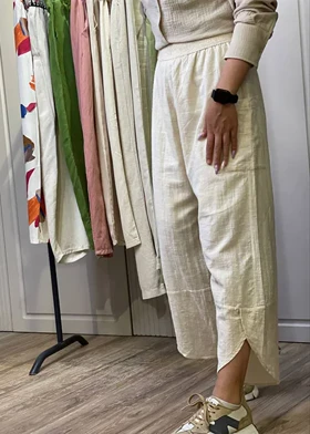 شلوار لینن سنبادی بغل چاک‌دار