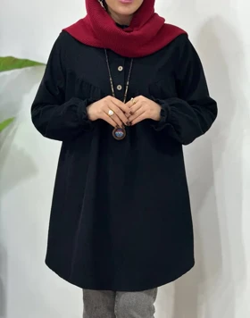 مانتو پاییزه یقه چین آیسو مانلی 2