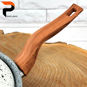 تابه 20 تکدسته دسته چوبی گرانیتی طوسی سفید هاناتک