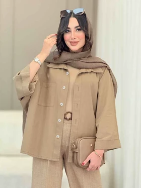 مانتو پانچ تک جیب پشت پیله