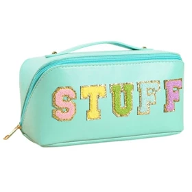 کیف آرایشی STUFF رنگ سبزآبی