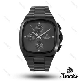 ساعت رومانسون مردانه دایمند سه موتوره مردانه فول مشکی m-10055