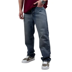 شلوار جین بگ مردانه آبی حاله دار کد 9