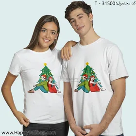 تیشرت ست با طرح کریسمس کد T - 31500