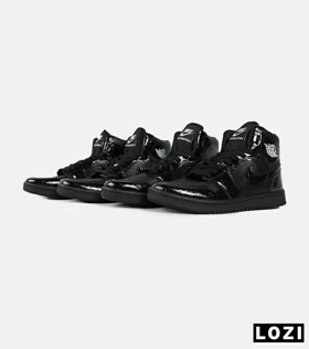 کفش کتانی مردانه و زنانه ساق‌دار مشکی NIKE jordan 1