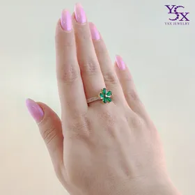 انگشتر شکوفه زمردی YSX