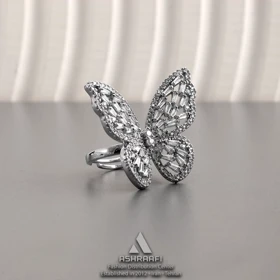 انگشتر طرح پروانه Diamond Butterfly Ring SD01