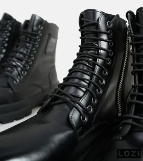 بوت مردانه چرمی مشکی ZARA مدل 6208