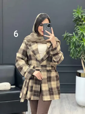 پالتو طرح دار دو جیب