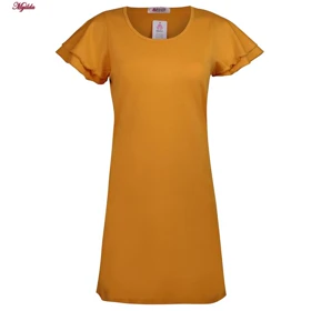 سارافون زنانه کوزا مدل آستین چین‌دار زرد کد 9230
