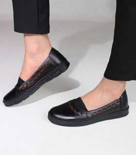 کفش چرم طبیعی طبی مدل تریشه ای