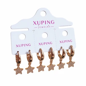 گوشواره xuping طرح طلا کد pux09 رنگ ثابت هورآن مارکت