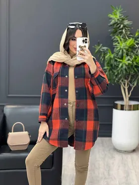 شکت چهارخونه تک جیب پاکتی