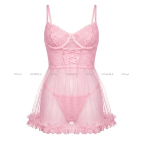 لباس خواب فانتزی عروسکی رنگ صورتی کد LK13567