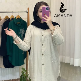 مانتو شومیزی نگین دوزی مدل پروانه