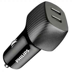 شارژر فندکی فست شارژ فیلیپس Philips مدل DLP5522C توان 60 وات