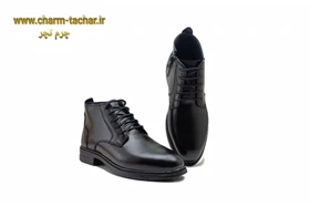 نیم بوت مردانه بندی بغل زیپ‌دار چرم طبیعی