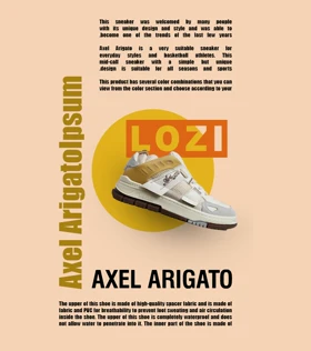 کفش کتانی مردانه کرم Axel Arigato