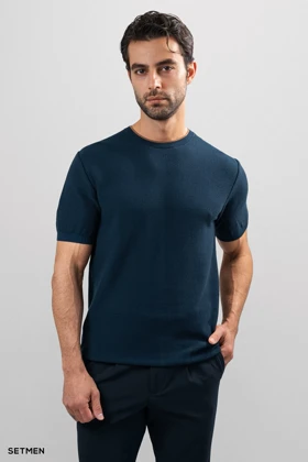 تیشرت بافت یقه گرد